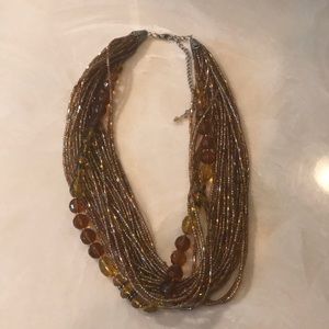 Multi stand, brown beaded necklace